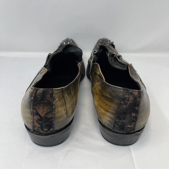 Fiesso by Aurelio Garcia Men Sz 12 Steampunk Floral Goth Spike Metal Tip Loafer - Picture 13 of 13